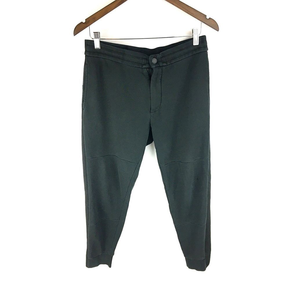 Armani‎ Exchange A/X Mens Mesh Paneled Logo Tape Sweatpants Sz S Black Fleece